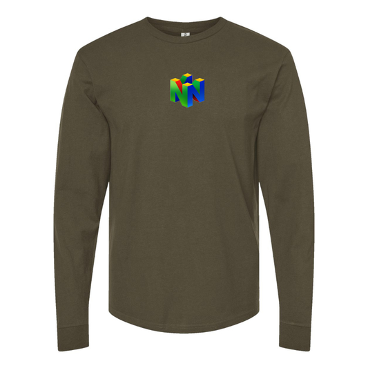 Men's   Nintendo N64   Logo Cotton Long Sleeve T-Shirt