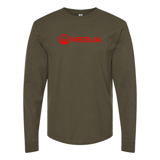 Men's Veolia Logo  Cotton Long Sleeve T-Shirt