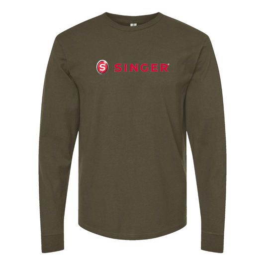 Men's Singer Logo Cotton Long Sleeve T-Shirt