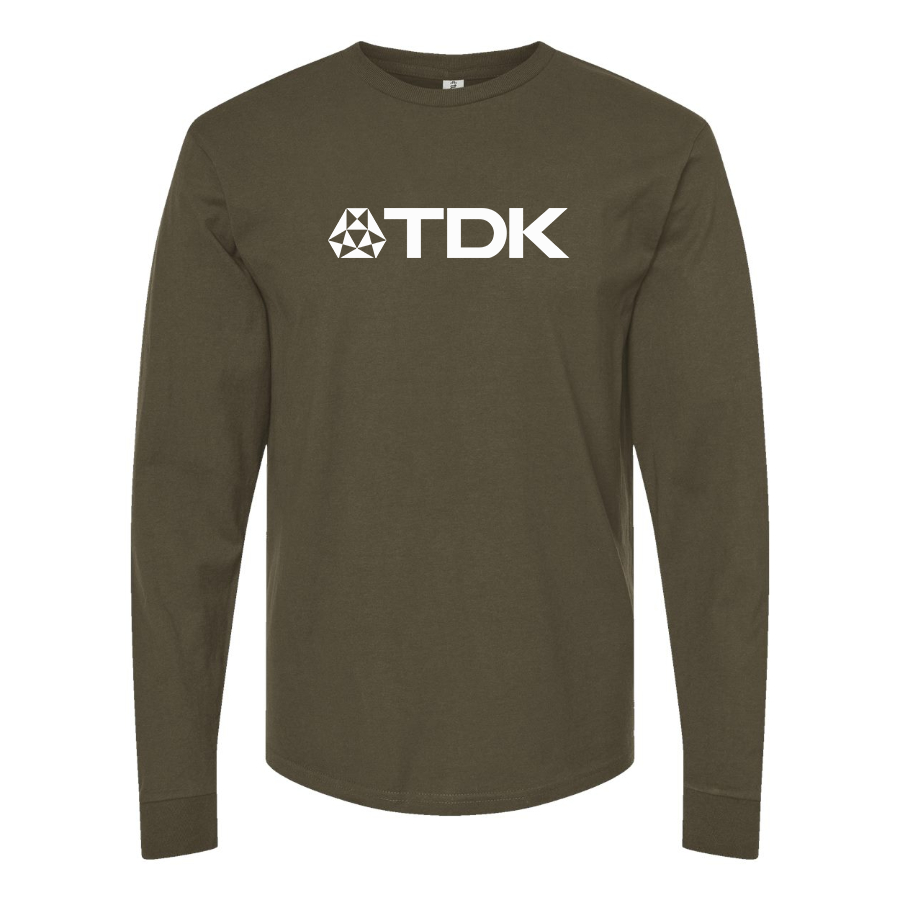 Men's  TDK Logo Cotton Long Sleeve T-Shirt