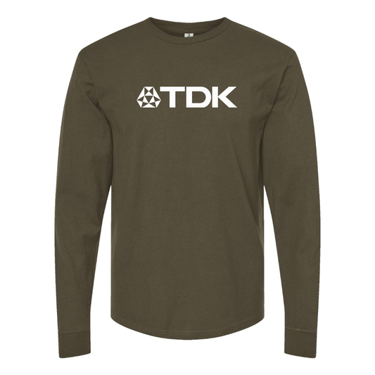 Men's  TDK Logo Cotton Long Sleeve T-Shirt