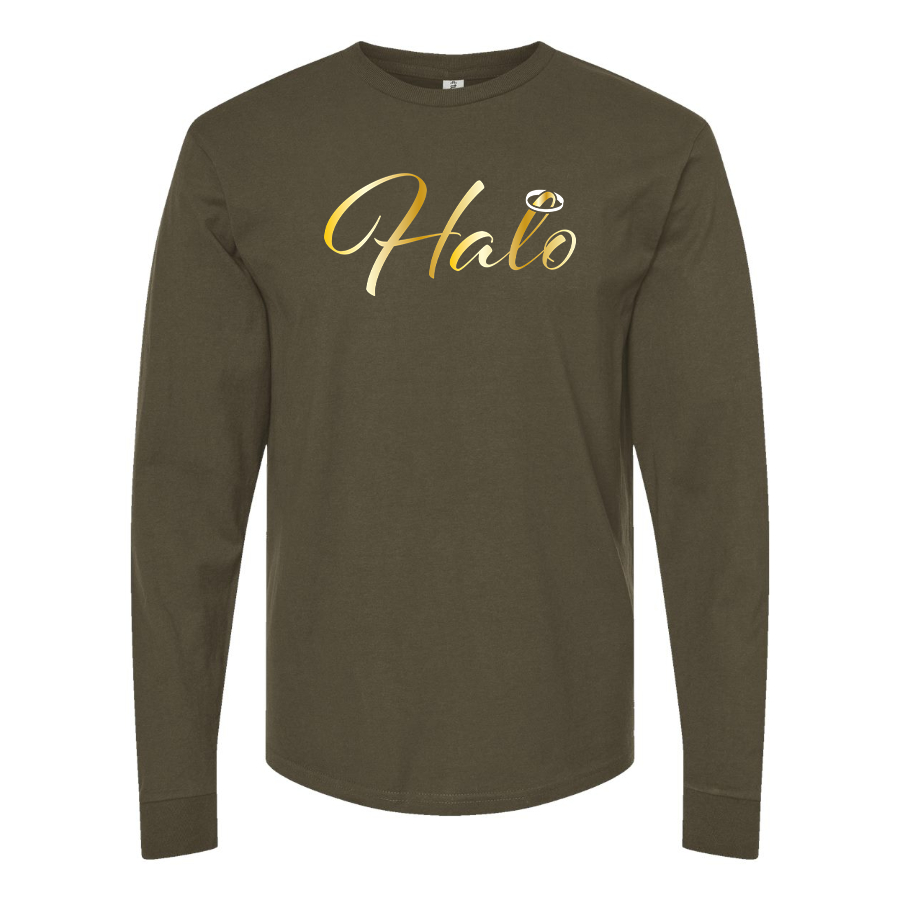 Men's Halo Logo Cotton Long Sleeve T-Shirt