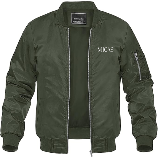 Men's Micas Logo Lightweight Bomber Jacket Windbreaker Softshell Varsity Jacket Coat