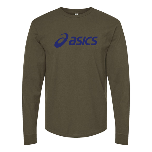 Men's Asics Logo Cotton Long Sleeve T-Shirt