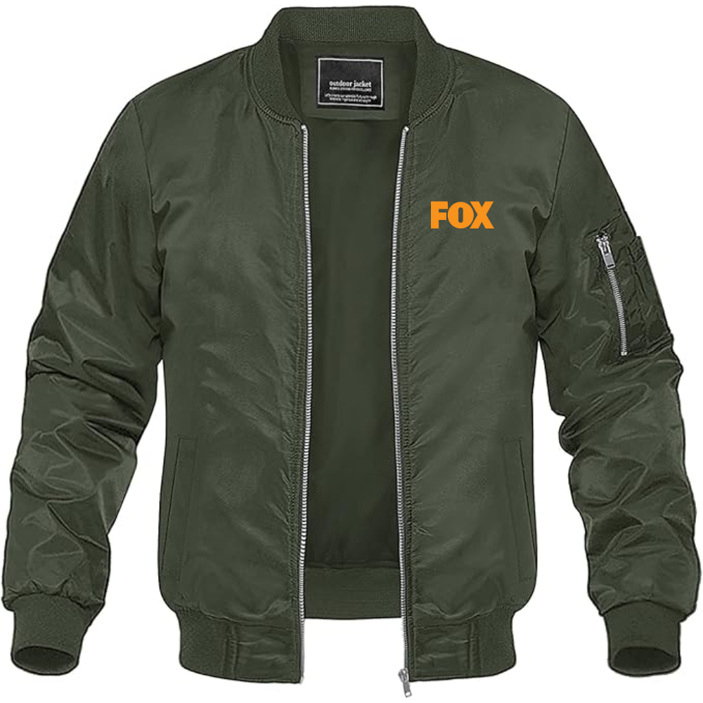 Men's Fox  Lightweight Bomber Jacket Windbreaker Softshell Varsity Jacket Coat
