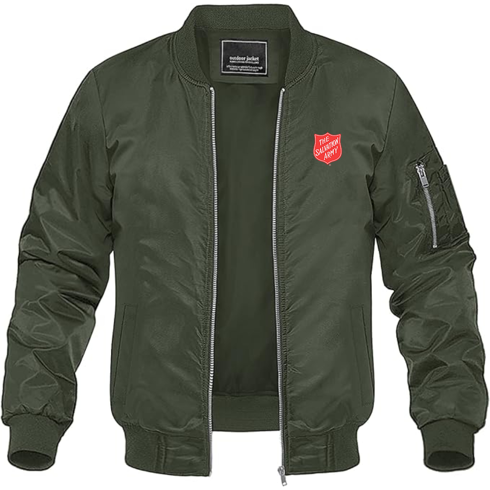 Men's  The Salvation Army  Lightweight Bomber Jacket Windbreaker Softshell Varsity Jacket Coat