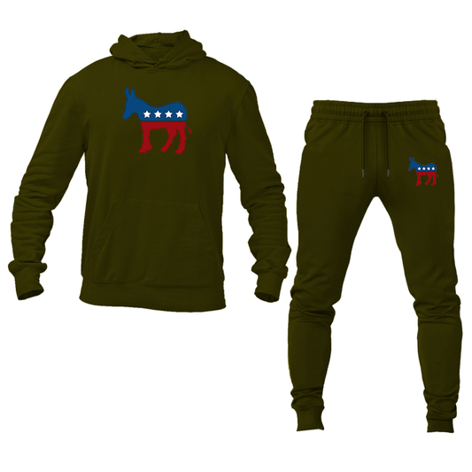 Men's Democrat Election Symbol Hoodie Joggers Set