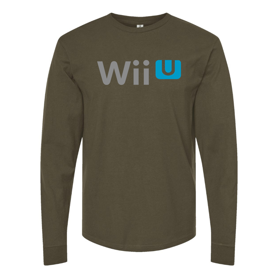 Men's Wii-U Logo Cotton Long Sleeve T-Shirt