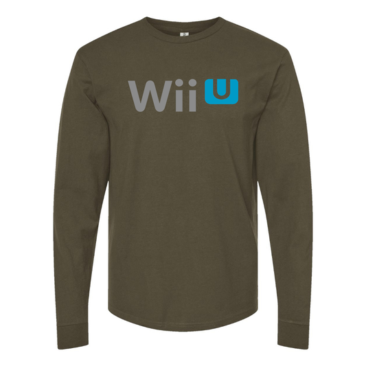 Men's Wii-U Logo Cotton Long Sleeve T-Shirt