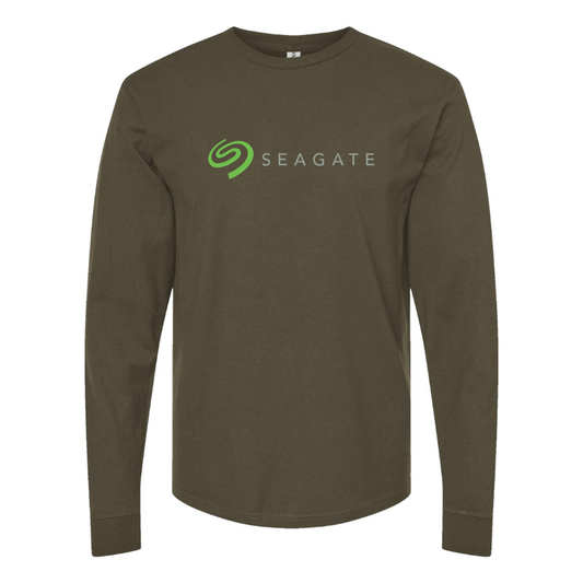 Men's Seagate Logo  Cotton Long Sleeve T-Shirt