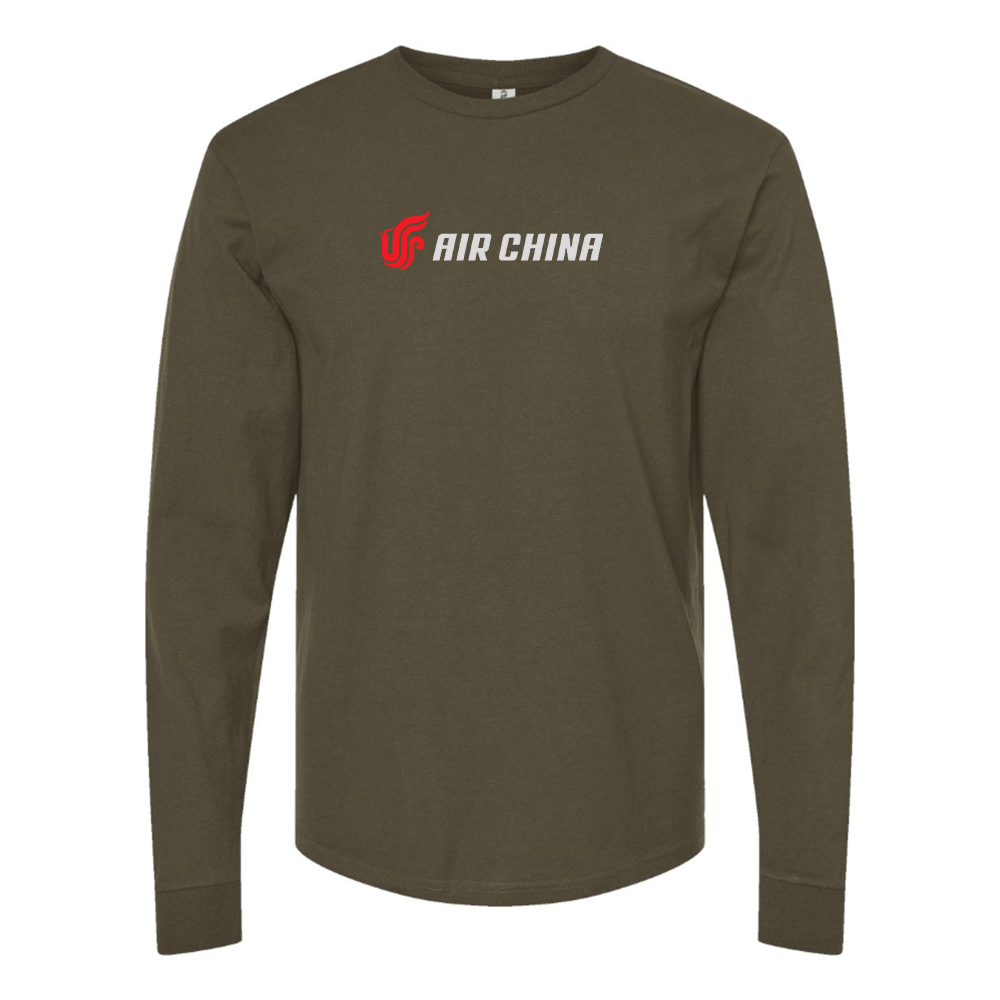 Men's  Air China  Cotton Long Sleeve T-Shirt