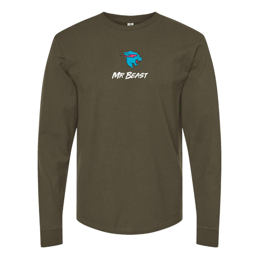 Men's  Mr Beast Logo Cotton Long Sleeve T-Shirt