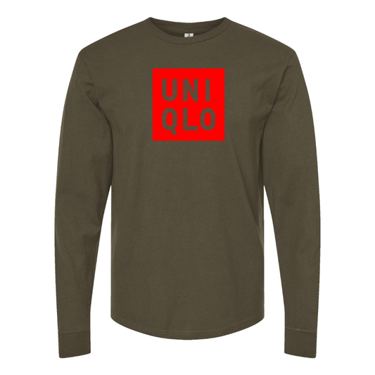 Men's Uniqlo Logo  Cotton Long Sleeve T-Shirt