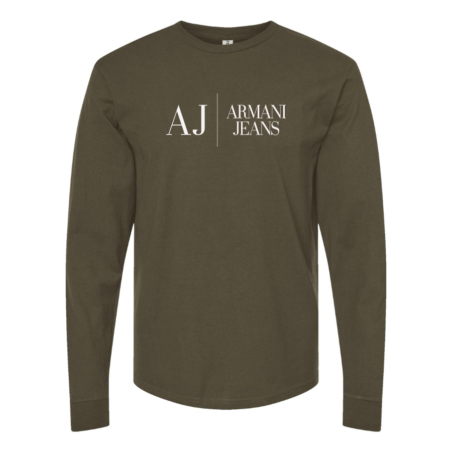 Men's Armani Jeans Logo Cotton Long Sleeve T-Shirt