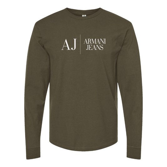 Men's Armani Jeans Logo Cotton Long Sleeve T-Shirt