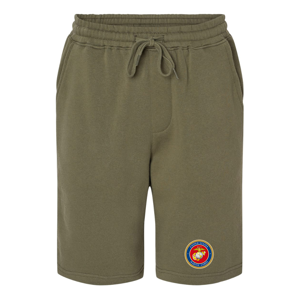 Men's USMC Emblem Independent Trading Co Midweight Fleece Shorts