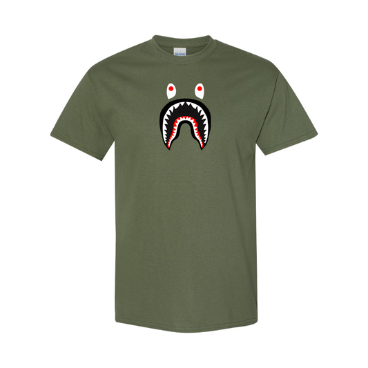 Men's BAPE Shark Logo Cotton T-Shirt