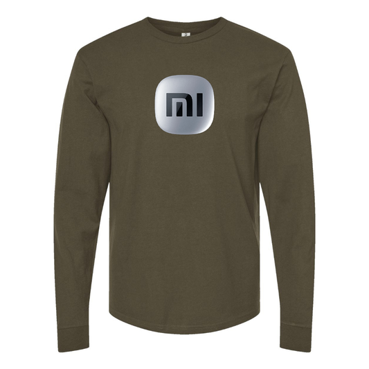 Men's Xiaomi SU7 Logo Cotton Long Sleeve T-Shirt