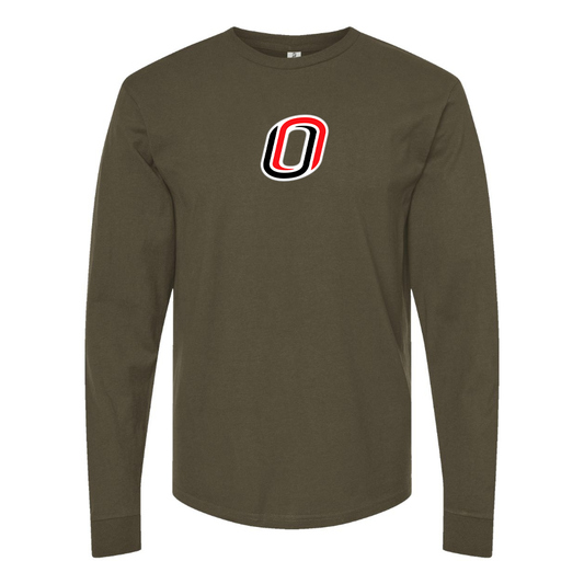 Men's Nebraska Omaha Mavericks Logo  Cotton Long Sleeve T-Shirt