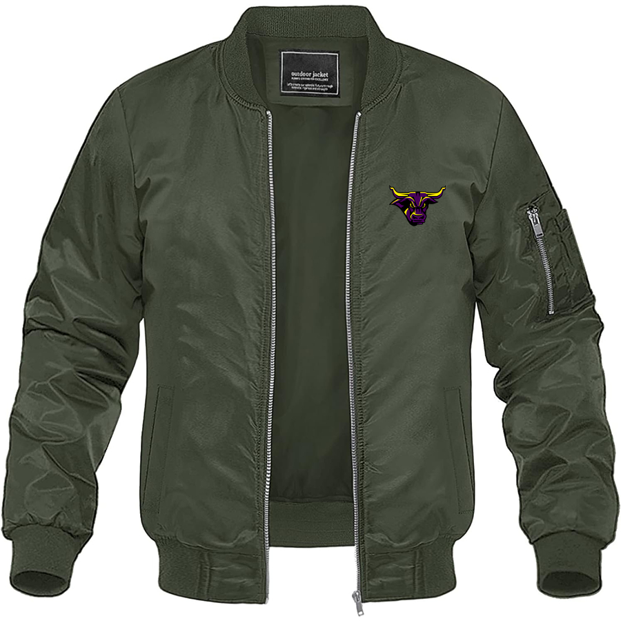 Men's  Minnesota State Mavericks Logo Lightweight Bomber Jacket Windbreaker Softshell Varsity Jacket Coat