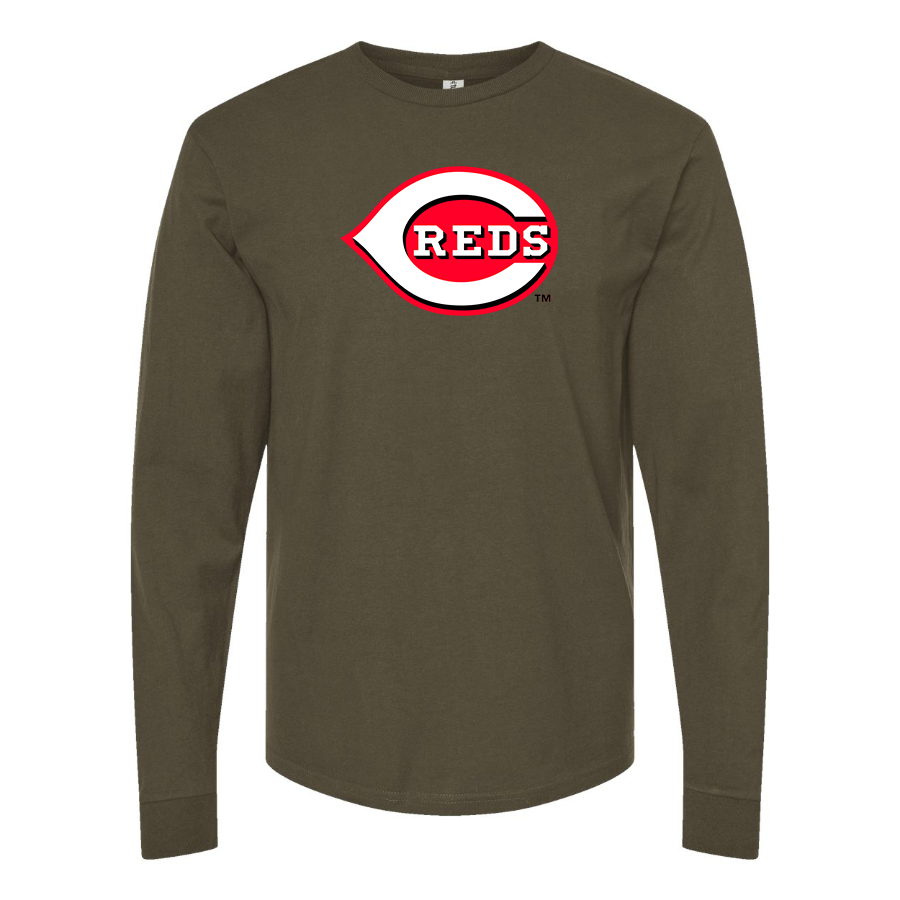 Men's Cincinnati Reds Logo Cotton Long Sleeve T-Shirt