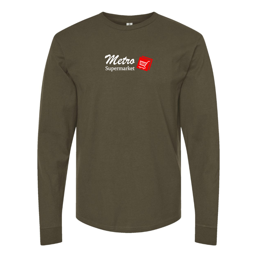 Men's Metro Supermarket Logo  Cotton Long Sleeve T-Shirt
