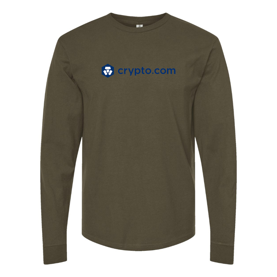 Men's Crypto.Com  Logo Cotton Long Sleeve T-Shirt