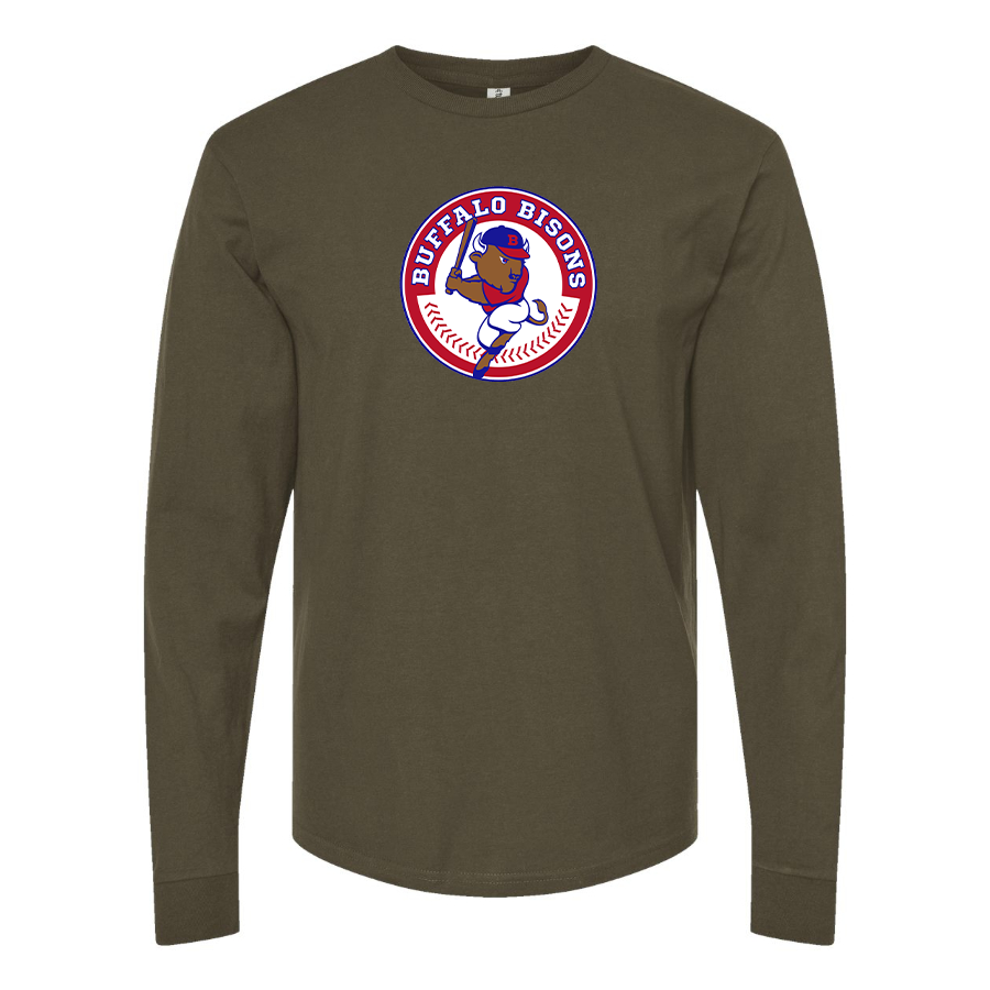 Men's Buffalo Bisons Logo Cotton Long Sleeve T-Shirt