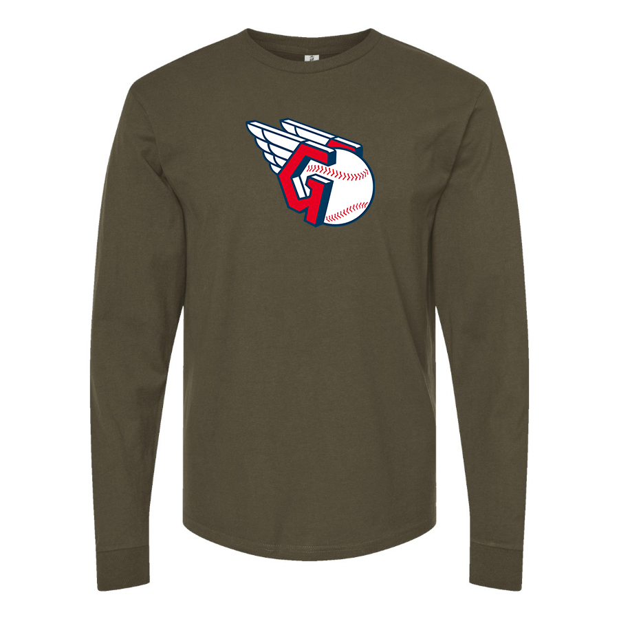 Men's Cleveland Guardians  Logo Cotton Long Sleeve T-Shirt