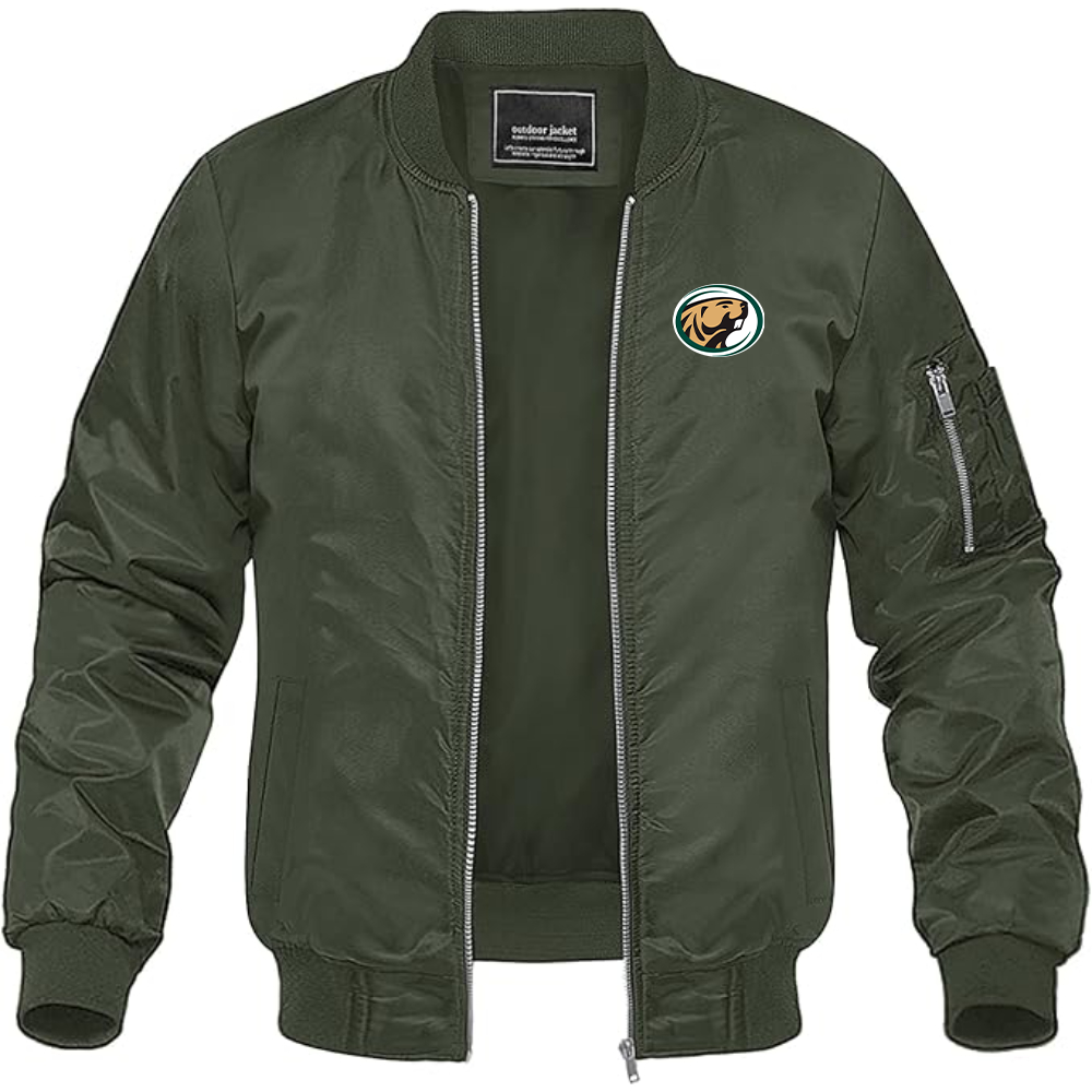 Men's  Bemidji State Beavers Lightweight Bomber Jacket Windbreaker Softshell Varsity Jacket Coat