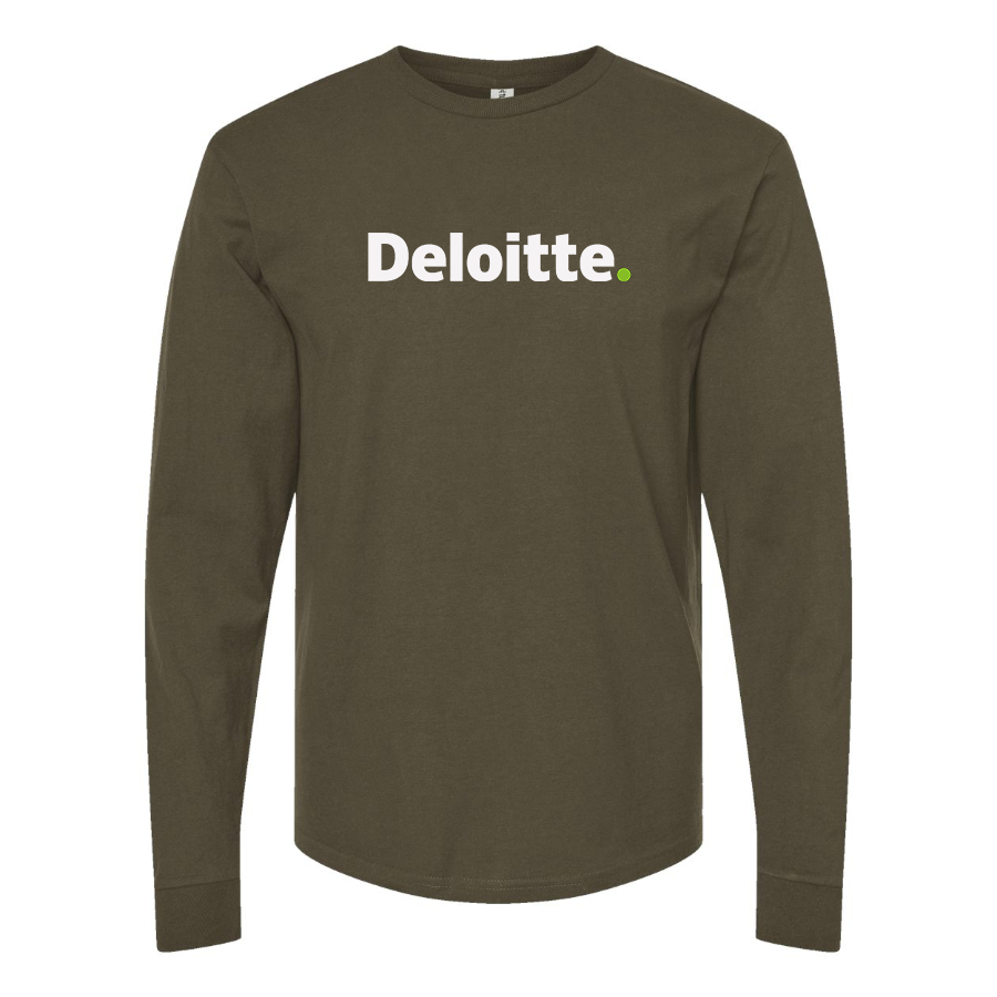 Men's Deloitte Logo Cotton Long Sleeve T-Shirt