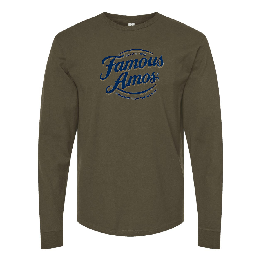 Men's Famous Amos Logo Cotton Long Sleeve T-Shirt