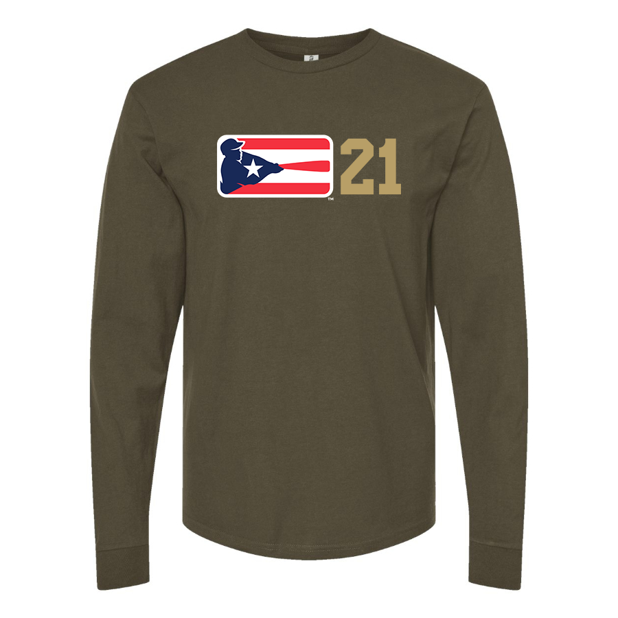 Men's  Liga de Beisbol Profesional Roberto Clemente Logo Cotton Long Sleeve T-Shirt