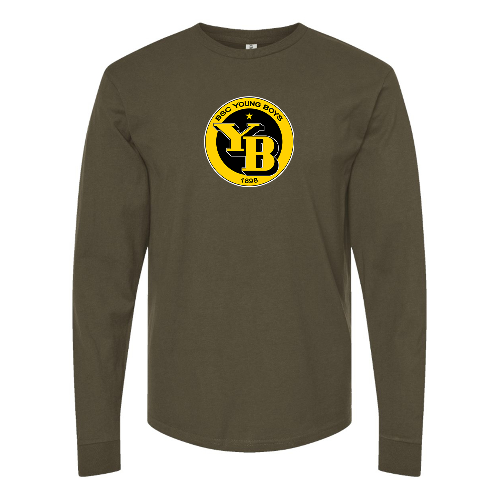 Men's Young Boys Soccer Cotton Long Sleeve T-Shirt