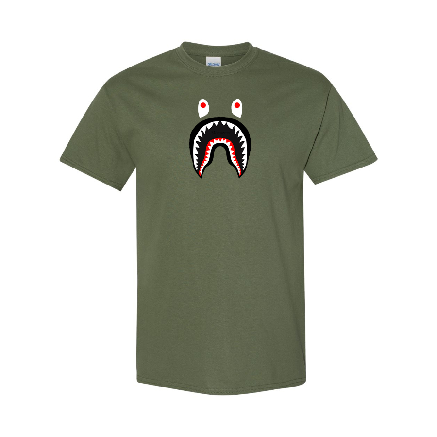 Men's BAPE Shark Logo Cotton T-Shirt