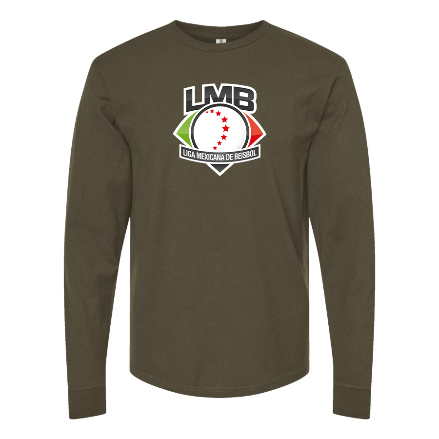 Men's Liga Mexicana de Béisbol Logo Cotton Long Sleeve T-Shirt