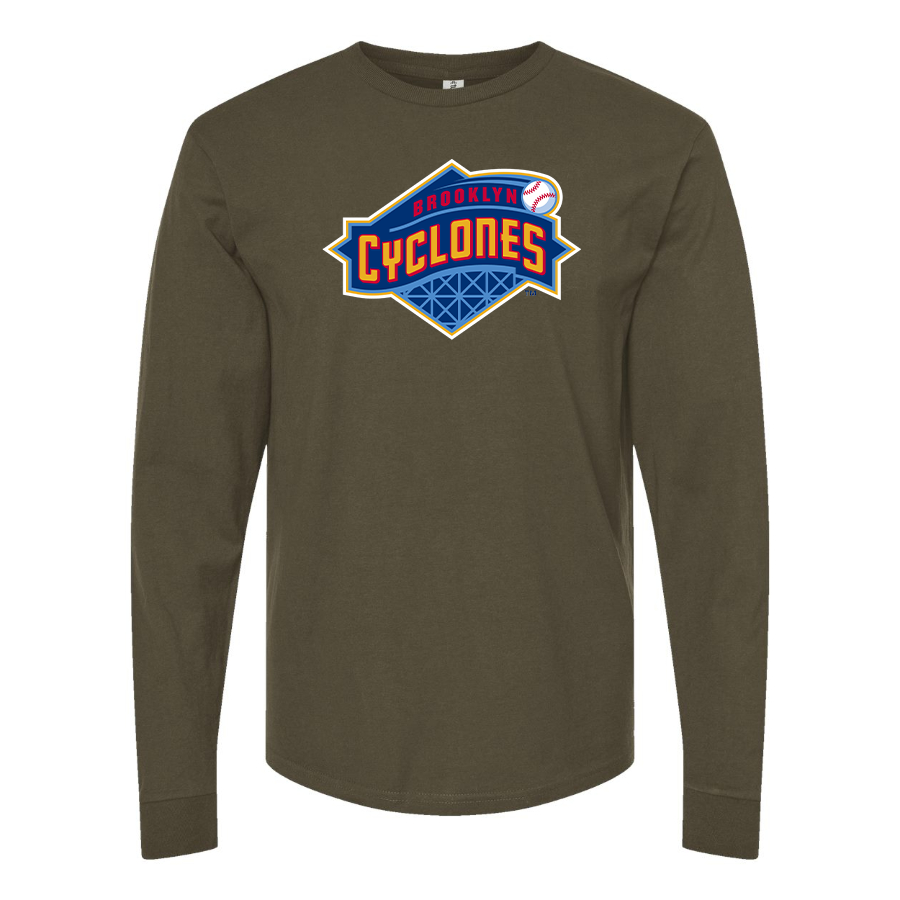 Men's Brooklyn Cyclones Logo Cotton Long Sleeve T-Shirt