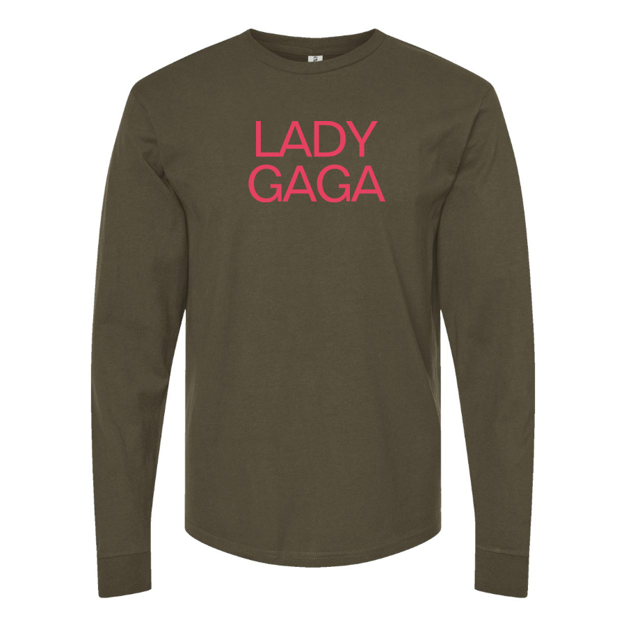 Men's Lady Gaga Logo Cotton Long Sleeve T-Shirt