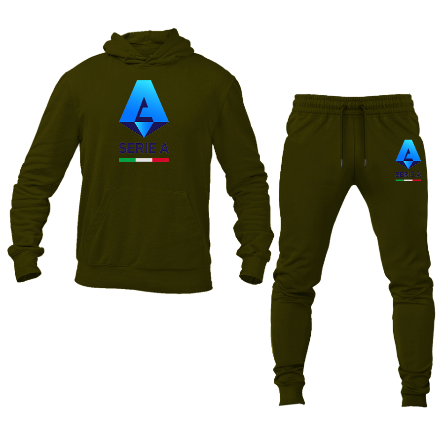 Men's Italian Serie A Logo Hoodie Joggers Set