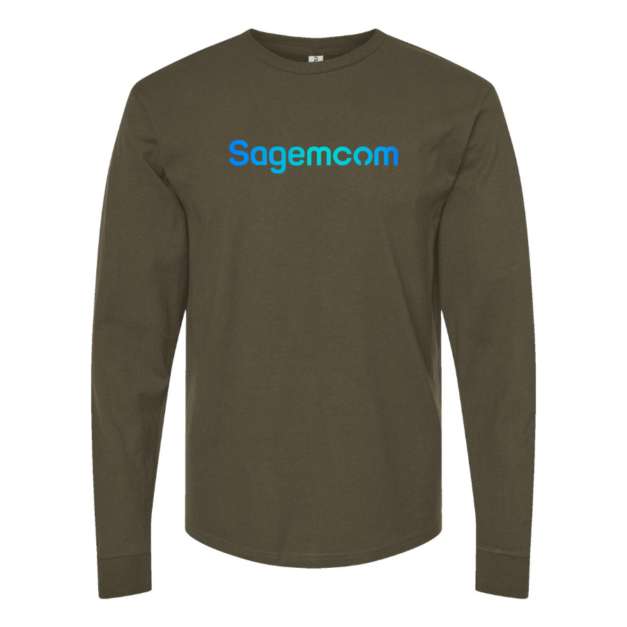 Men's Sagemcom Logo Cotton Long Sleeve T-Shirt