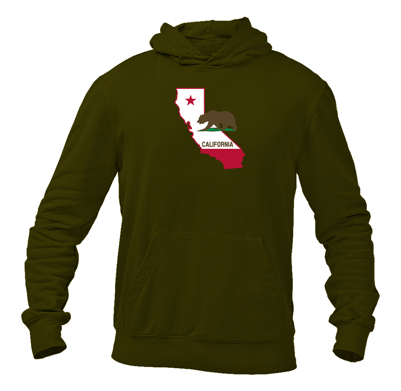 Men's  California Bear Map  Heavy Blend Hooded Sweatshirt