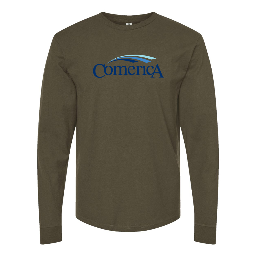 Men's Comerica Logo Cotton Long Sleeve T-Shirt