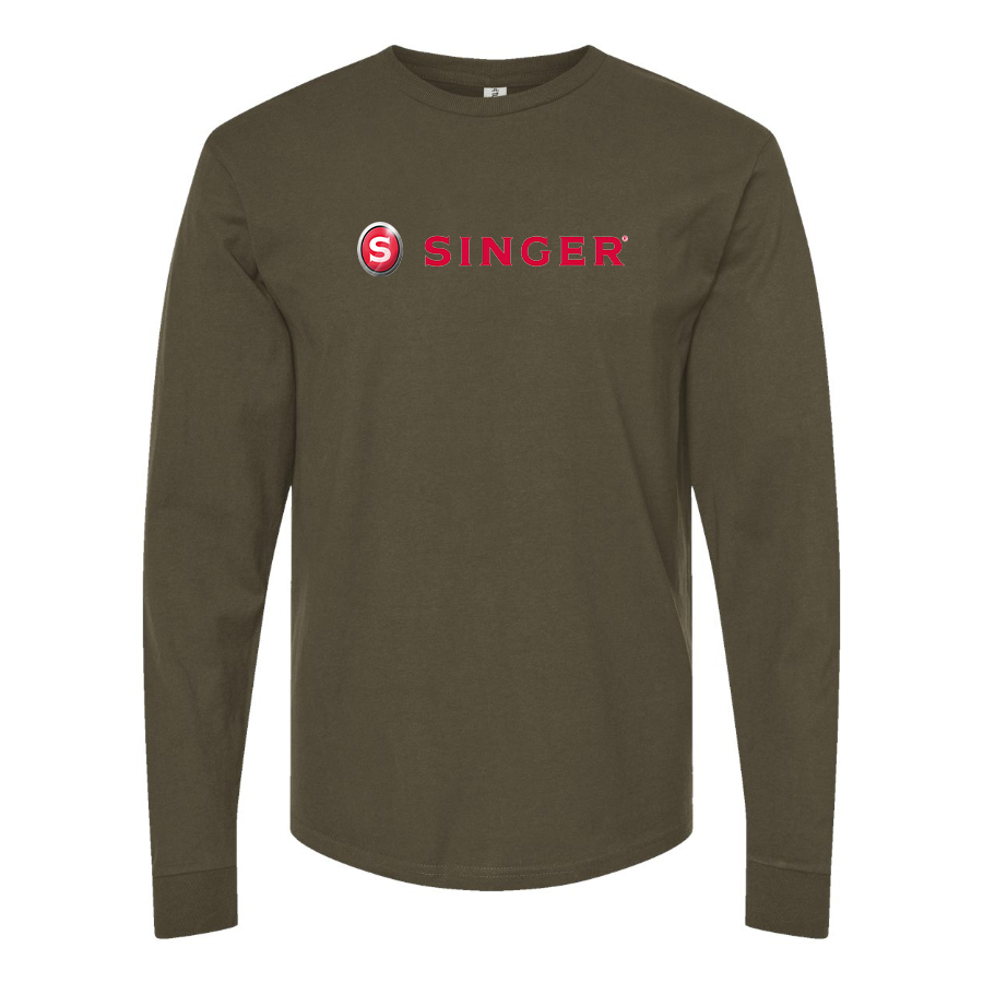 Men's Singer Logo Cotton Long Sleeve T-Shirt