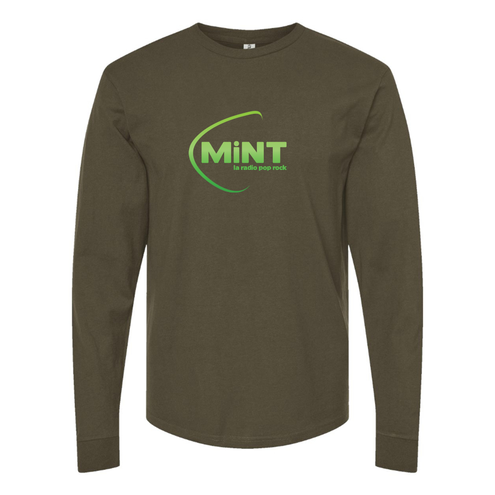 Men's Mint Radio Logo Cotton Long Sleeve T-Shirt