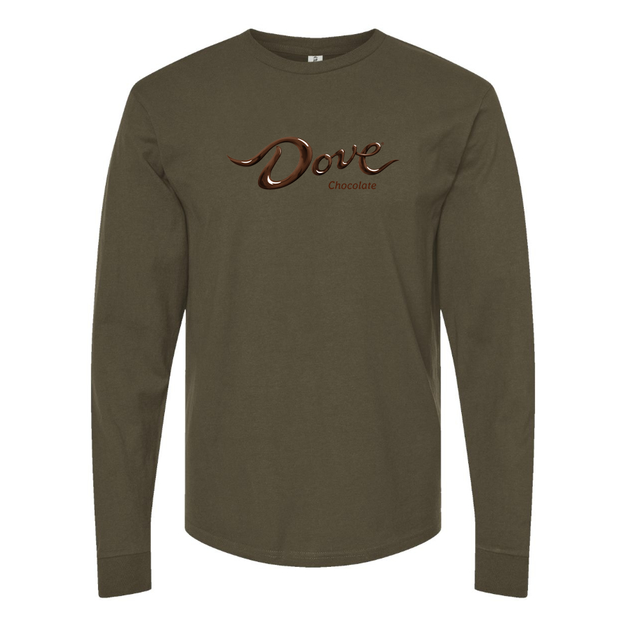 Men's Dove Сhocolate Logo Cotton Long Sleeve T-Shirt