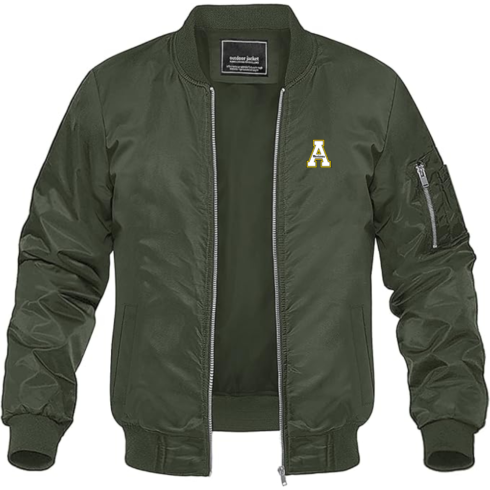 Men's Appalachian State Mountaineers Lightweight Bomber Jacket Windbreaker Softshell Varsity Jacket Coat