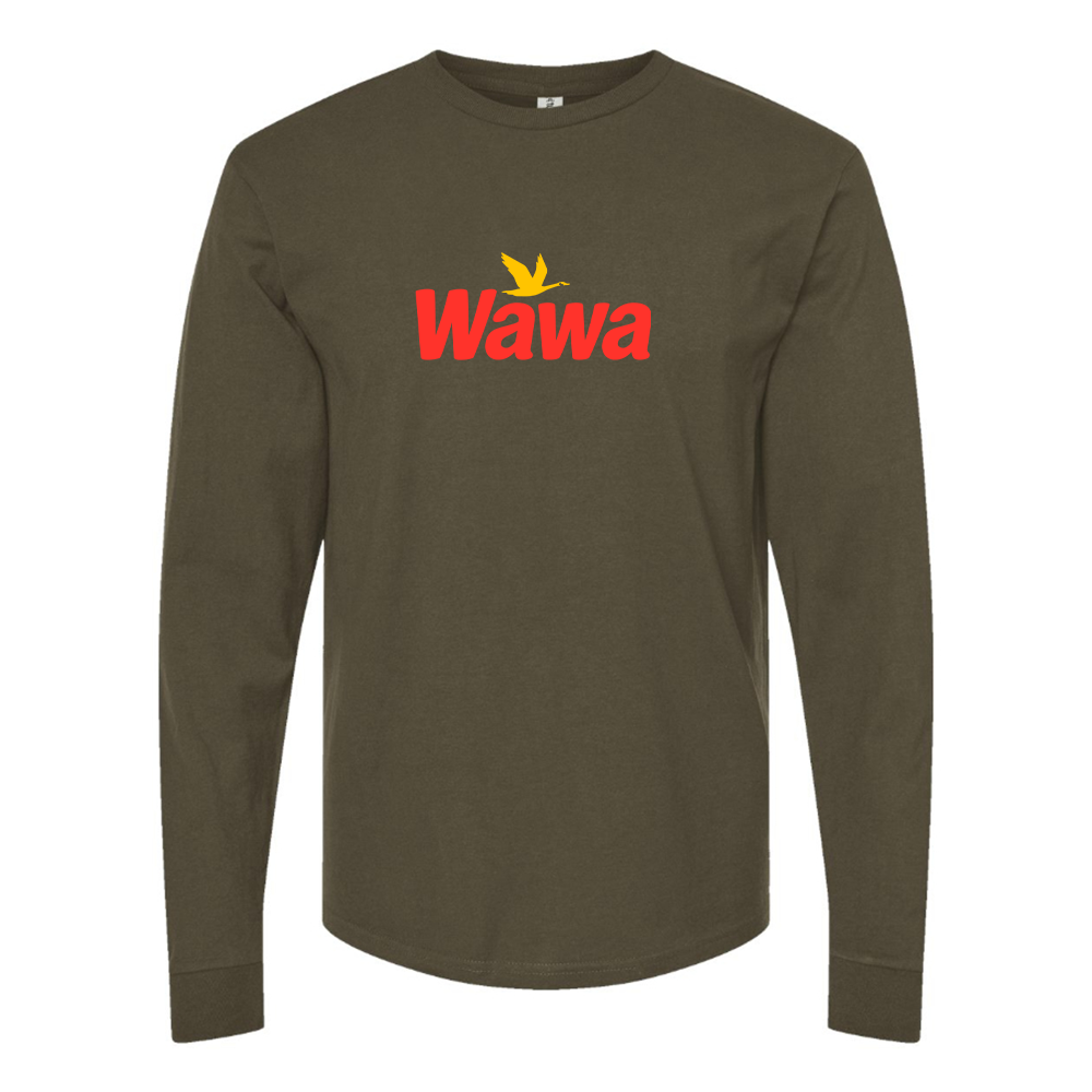 Men's Wawa Gas Station Logo Cotton Long Sleeve T-Shirt