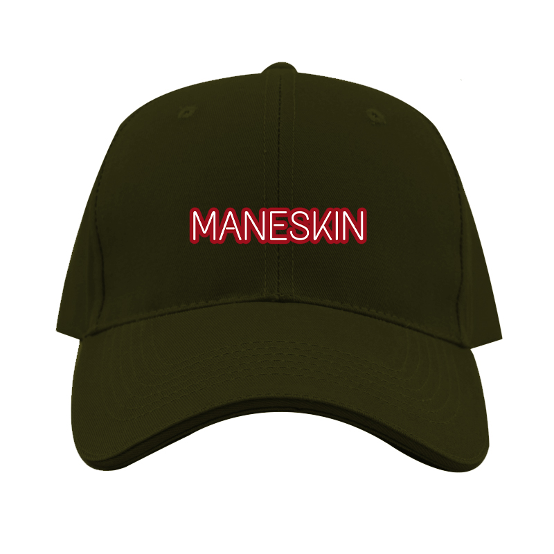 Maneskin Red Neon Letter Logo  Dad Baseball Cap Hat