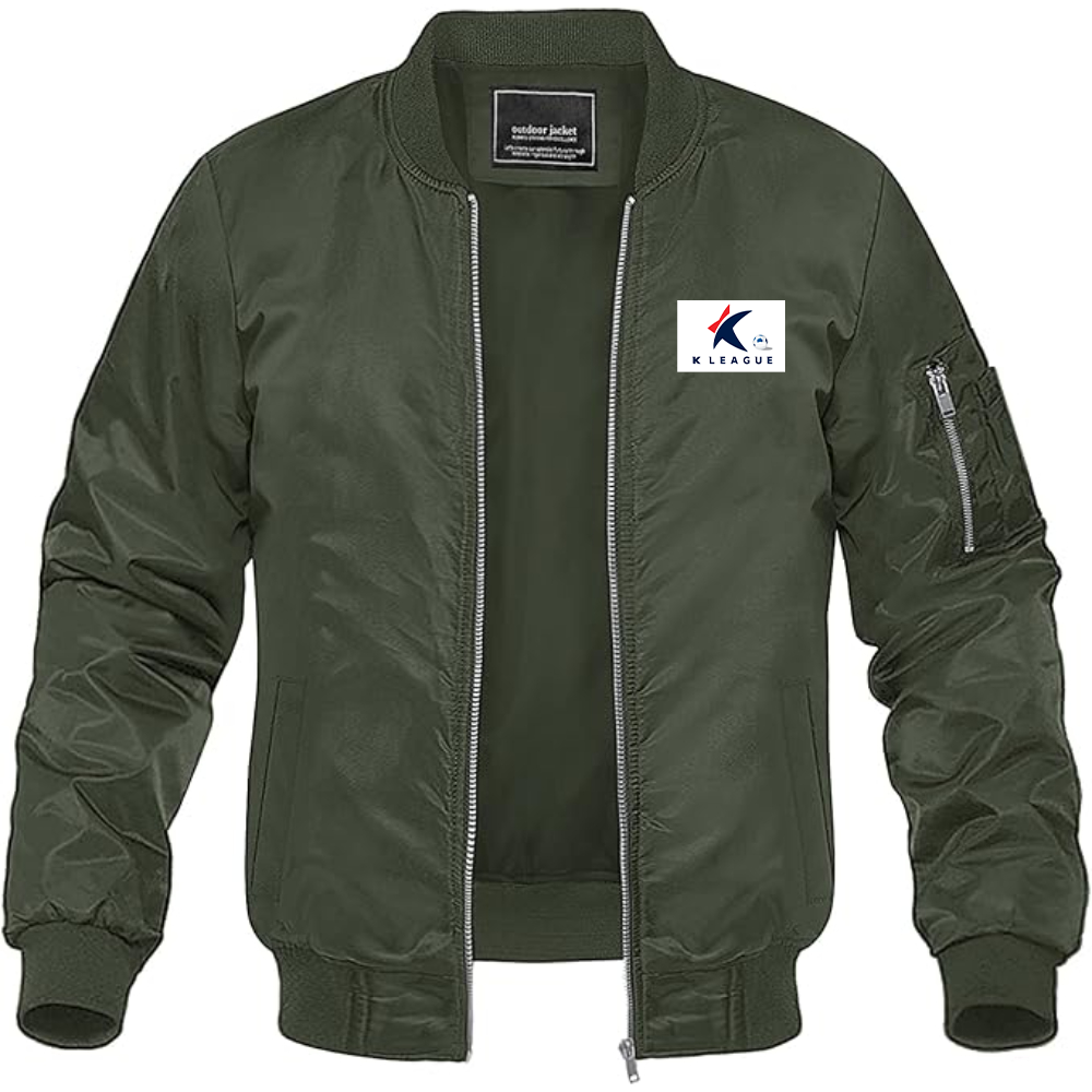 Men's  K League  Logo Lightweight Bomber Jacket Windbreaker Softshell Varsity Jacket Coat