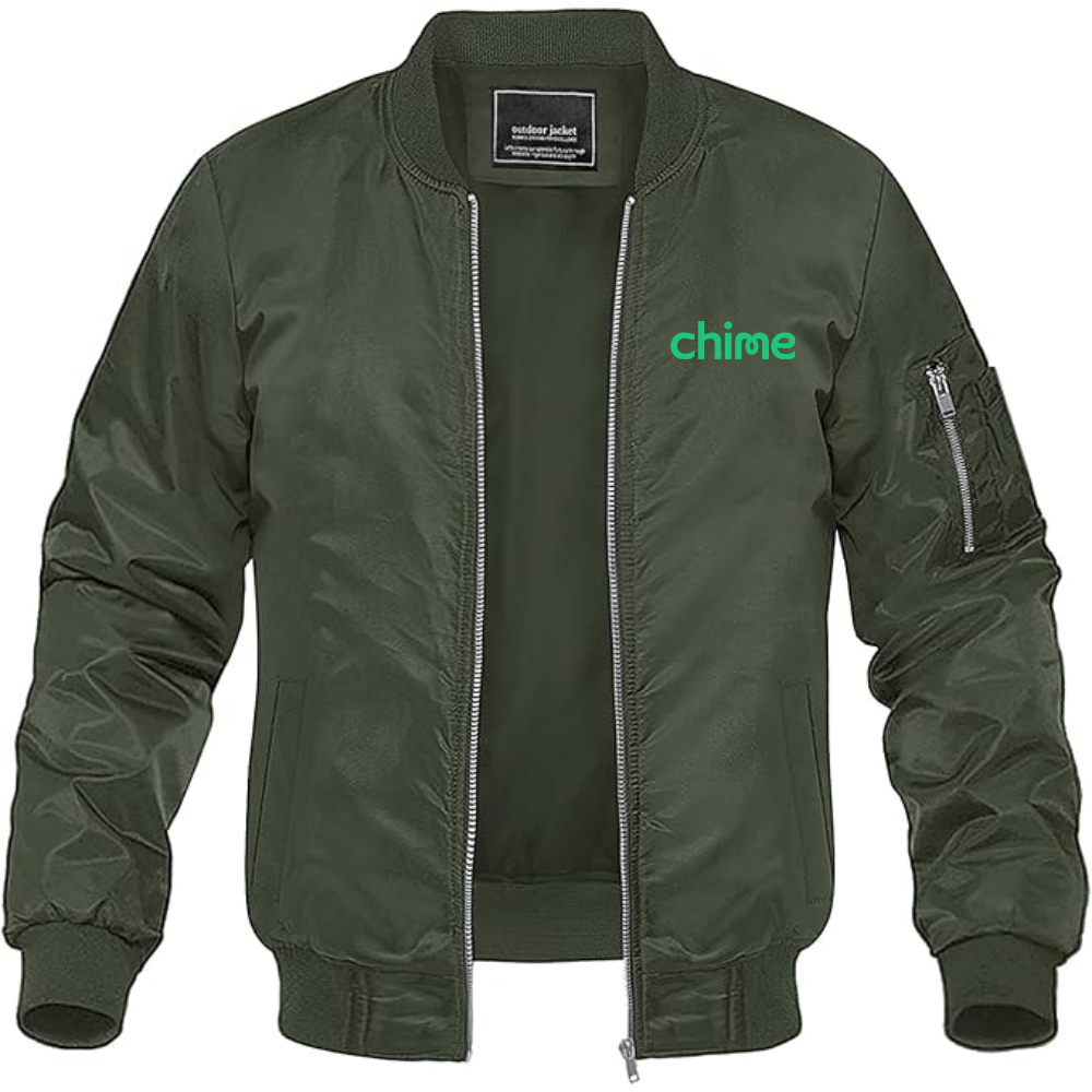 Men's Chime Logo Lightweight Bomber Jacket Windbreaker Softshell Varsity Jacket Coat